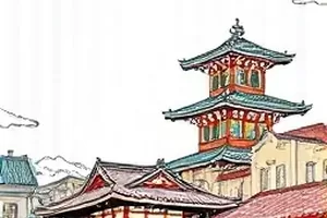 像素侦探封面，像素风城市与放大镜